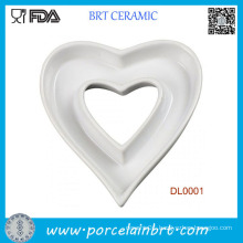 Home Decotation Heart Shape Ceramic Dish Plate